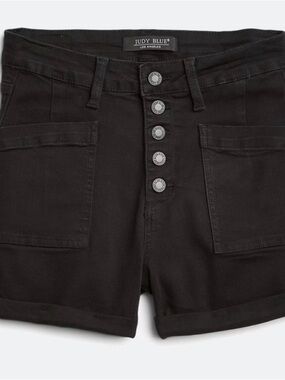 JUDY BLUE - Kacey High Rise Exposed Button Fly Cargo Pocket Cuffed Short